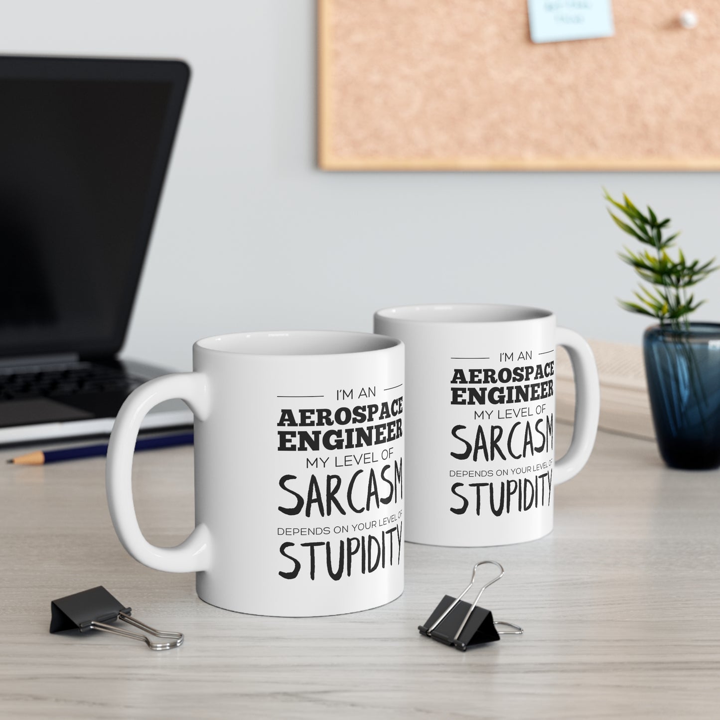 Aerospace Engineer Coffee Mug, My Level Of Sarcasm Depends On Your Level Of Stupidity, Funny Sarcastic Christmas Cup For Men Women Friends Coworker