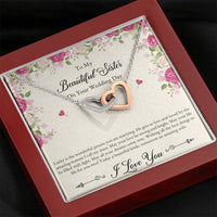 Load image into Gallery viewer, Bride Gifts, I Love You, Interlocking Heart Necklace For Women, Wedding Day Thank You Ideas From Sister
