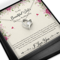 Load image into Gallery viewer, Bride Gifts, I Love You, Forever Love Heart Necklace For Women, Wedding Day Thank You Ideas From Sister
