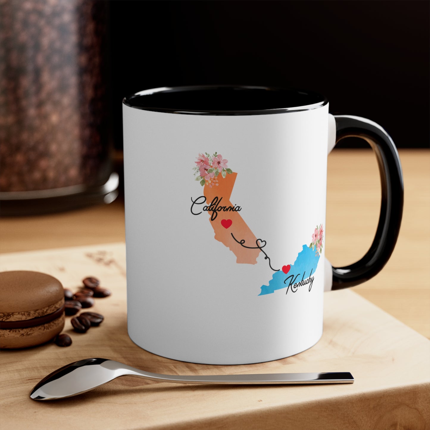 California Kentucky Gifts | Long Distance State Coffee Mug | State to State | Away From Hometown Family | Moving Away Mug