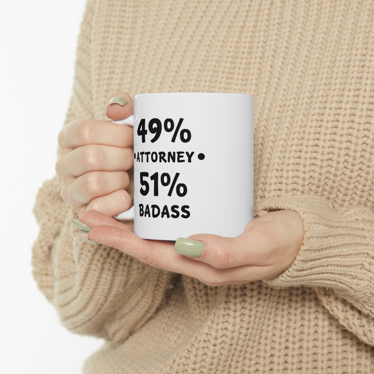 Funny Lawyer Coffee Mug - 49% Attorney 51% Badass - Best Attorney Gifts for Lawyered Men Women