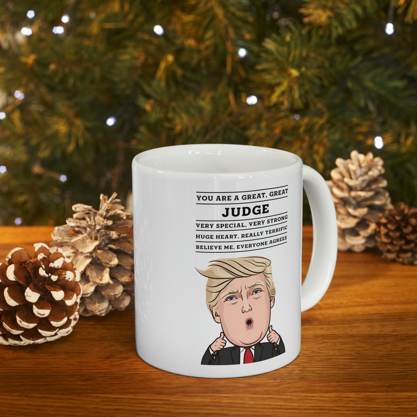 Funny Judge Donald Trump Coffee Mug - President Novelty Christmas Gift Idea for Men Women