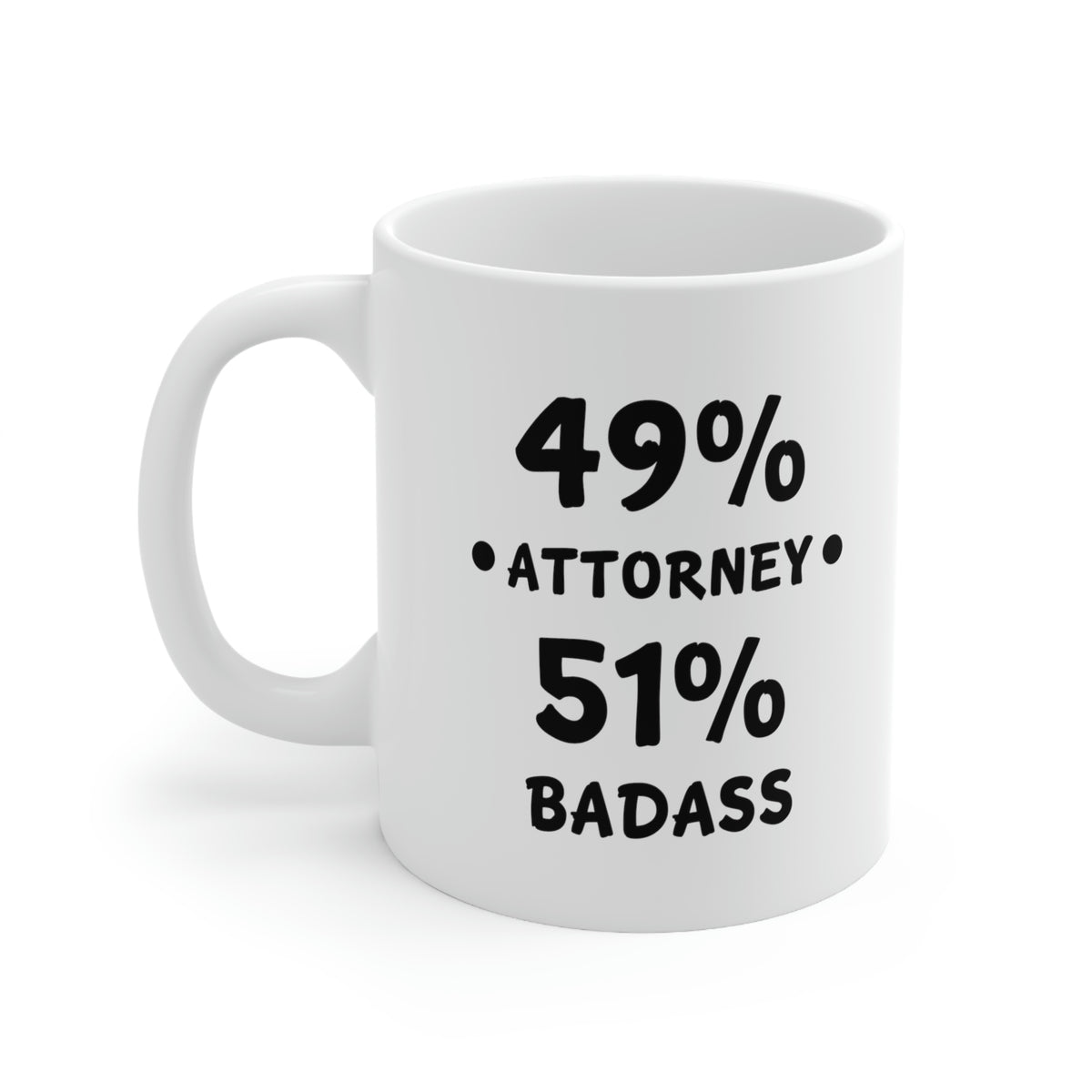 Funny Lawyer Coffee Mug - 49% Attorney 51% Badass - Best Attorney Gifts for Lawyered Men Women