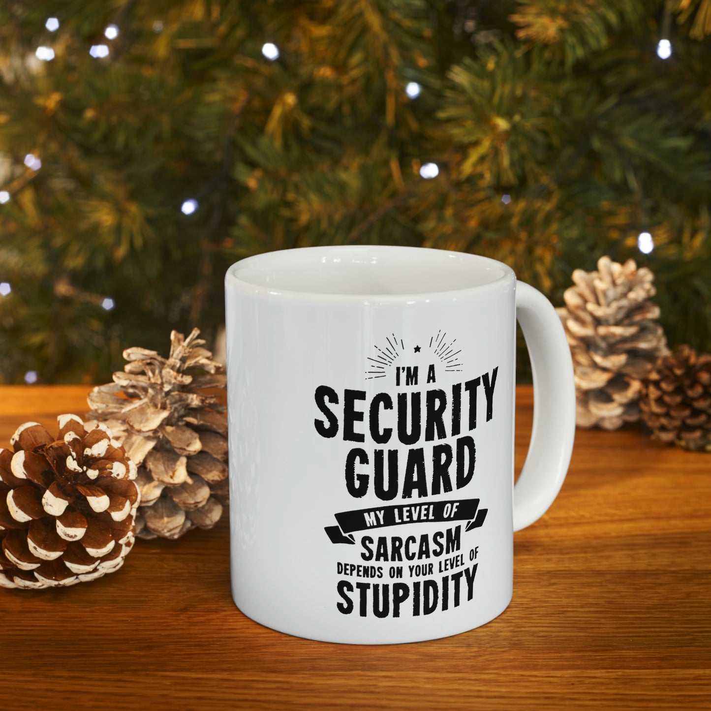 Funny Security guard Coffee Mug - My Level Of Sarcasm Cup - Unique Birthday Gifts for Mom and Dad