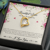 Load image into Gallery viewer, Bride Gifts, I Love You, Forever Love Heart Necklace For Women, Wedding Day Thank You Ideas From Sister
