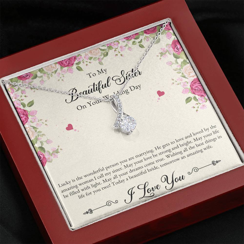 Bride Gifts, I Love You, Alluring Beauty Necklace For Women, Wedding Day Thank You Ideas From Sister
