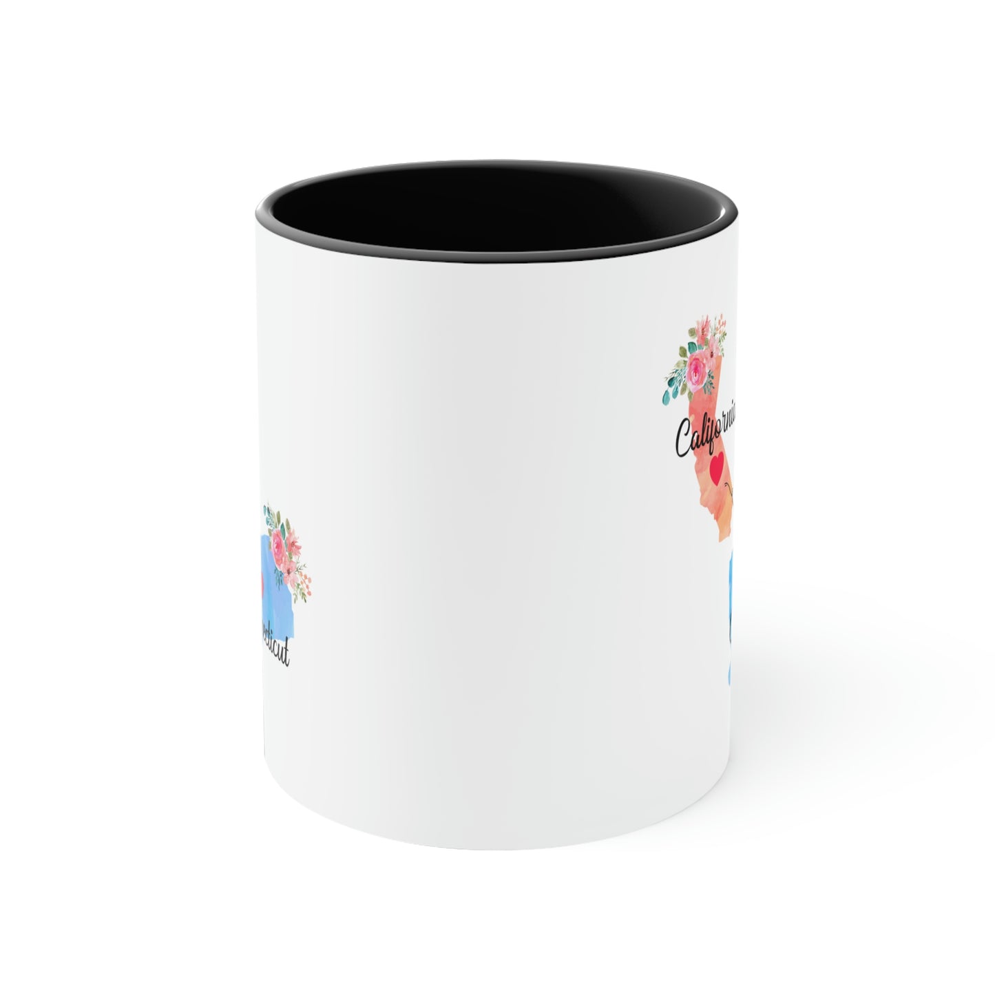 California Connecticut Gifts | Long Distance State Coffee Mug | State to State | Away From Hometown Family | Moving Away Mug