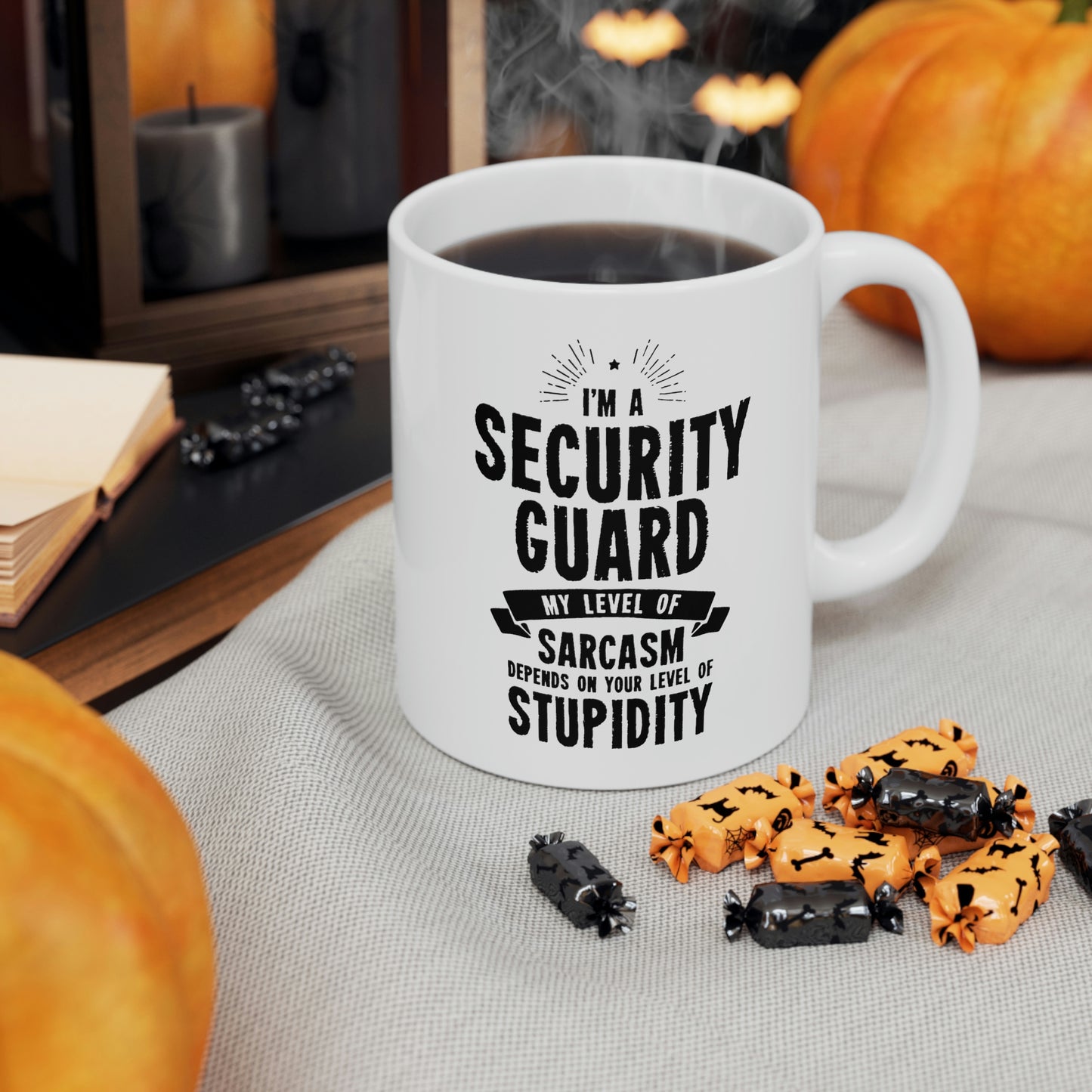 Funny Security guard Coffee Mug - My Level Of Sarcasm Cup - Unique Birthday Gifts for Mom and Dad