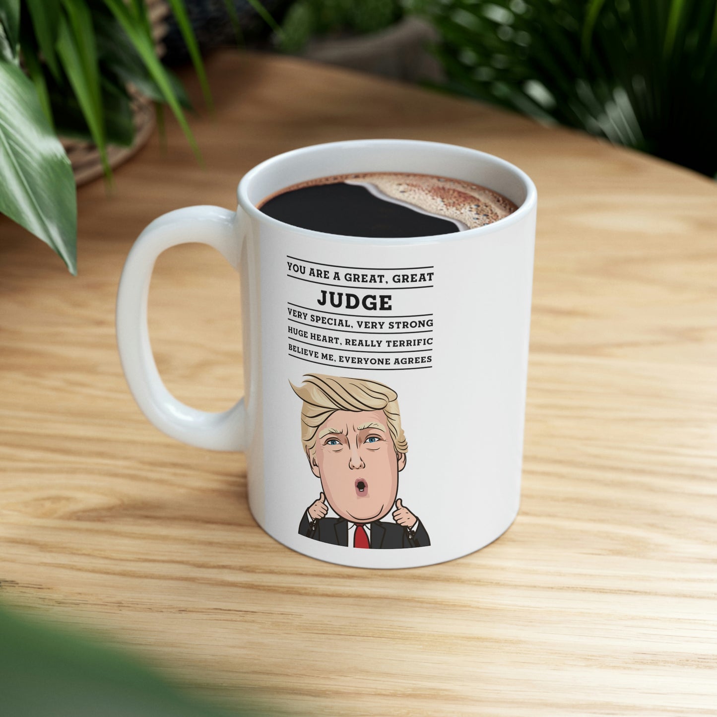 Funny Judge Donald Trump Coffee Mug - President Novelty Christmas Gift Idea for Men Women