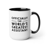 Load image into Gallery viewer, Assistant Two Tone Coffee Mug - Officcially The World&#39;s Greatest Assistant - Administrative Assistant Gifts For Women Men
