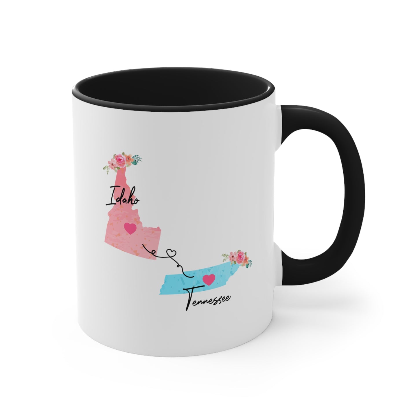 Idaho Tennessee Gifts | Long Distance State Two Tone Coffee Mug | State to State | Away From Home Family | Moving Away Mug