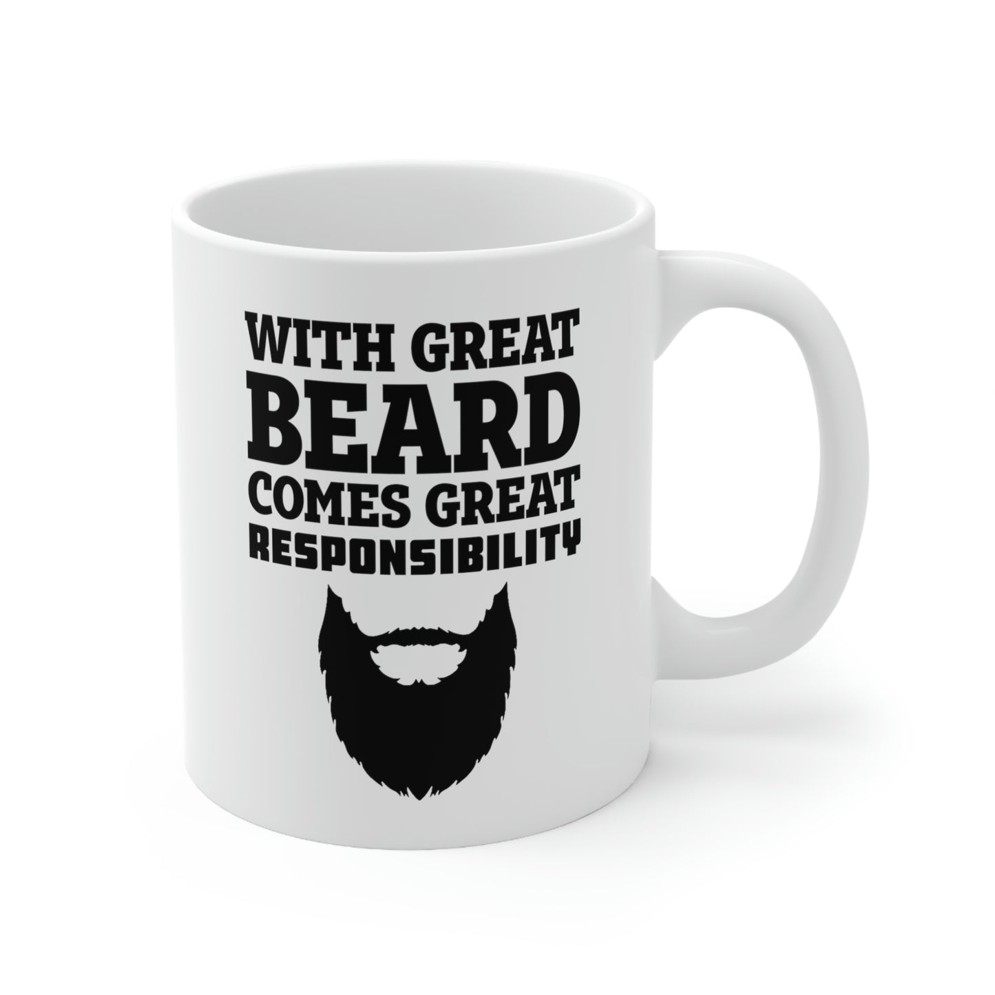 Father’s Day Gifts From Wife - With Great Beard Comes Great Responsibility White Coffee Mug, Tea Cup