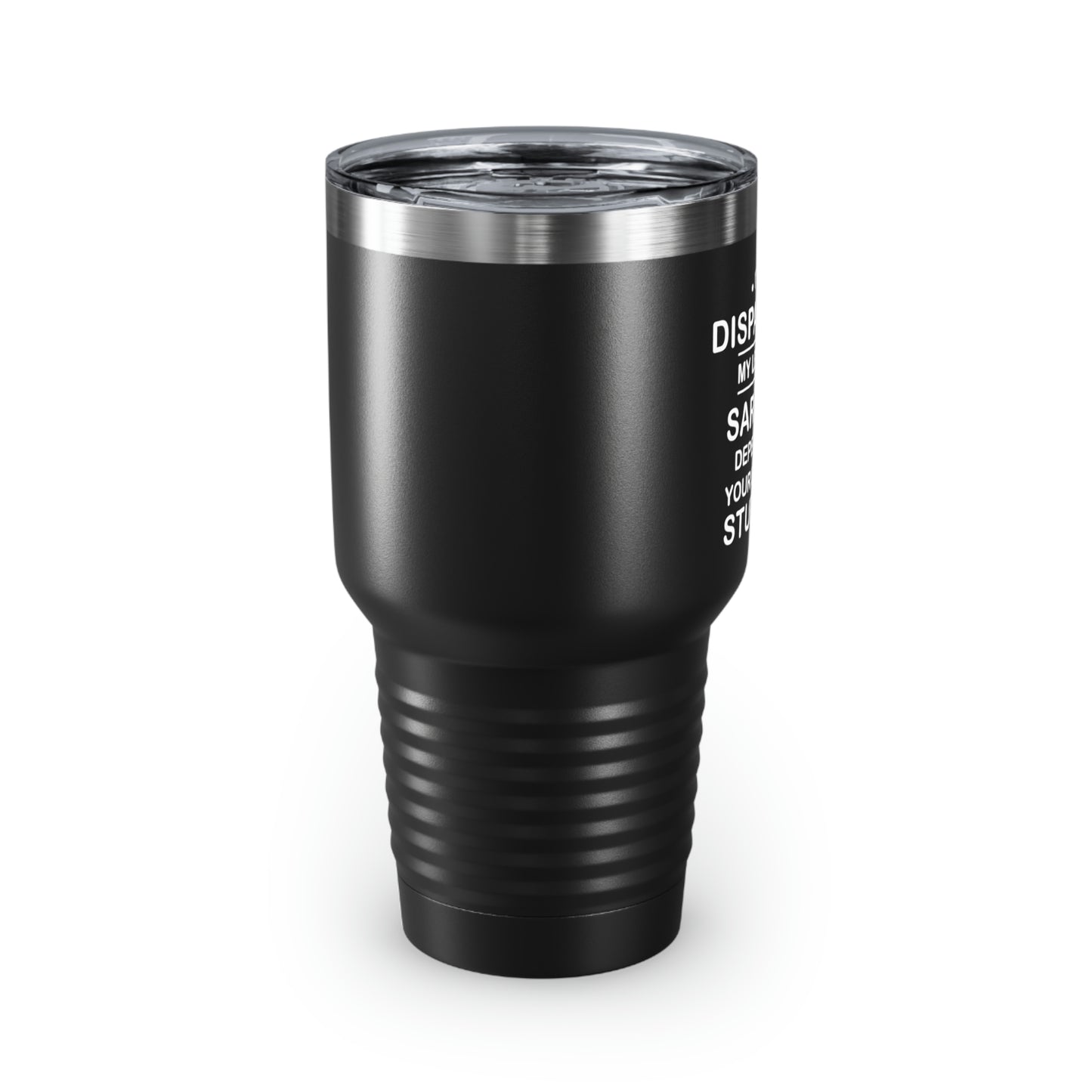 Funny Dispatcher Black Stainless Steel Tumbler - My Level of Sarcasm Travel Mug - Birthday Gifts For Coworkers, Colleagues, Men, Women, Mom, Dad