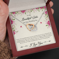 Load image into Gallery viewer, Bride Gifts, I Love You, Interlocking Heart Necklace For Women, Wedding Day Thank You Ideas From Sister
