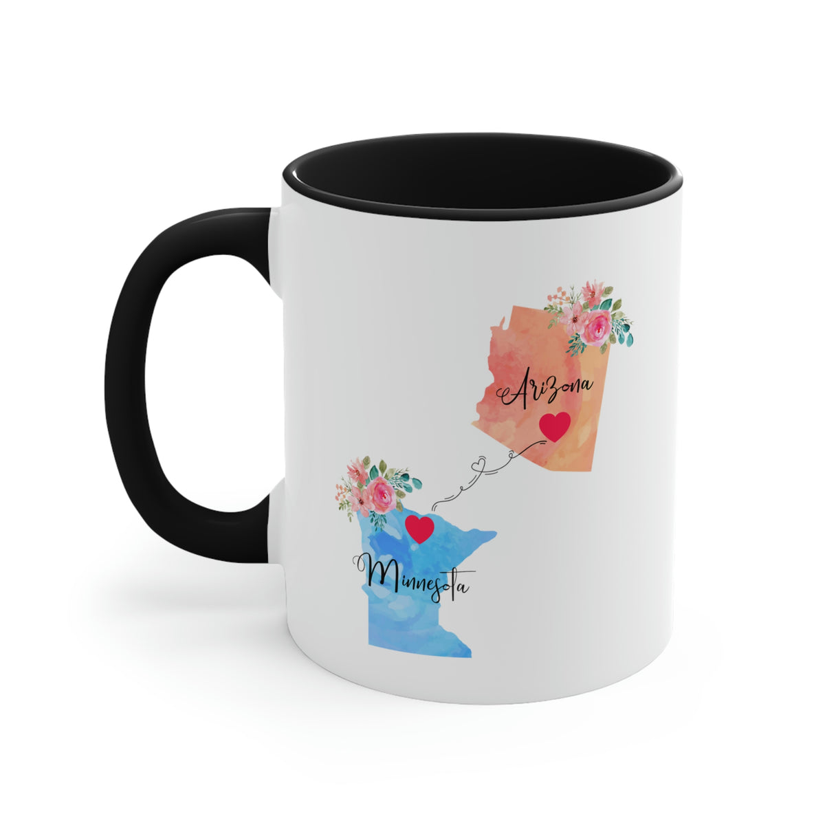 Arizona Minnesota Gifts | Long Distance State Coffee Mug | State to State | Away From Hometown Family | Moving Away Mug