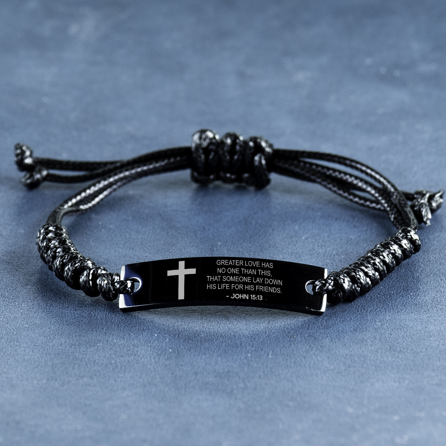 Bible Verse Rope Bracelet, John 15:13 Greater Love Has No One Than This, That Someone, Christian Encouraging Gifts For Men Women Boys Girls