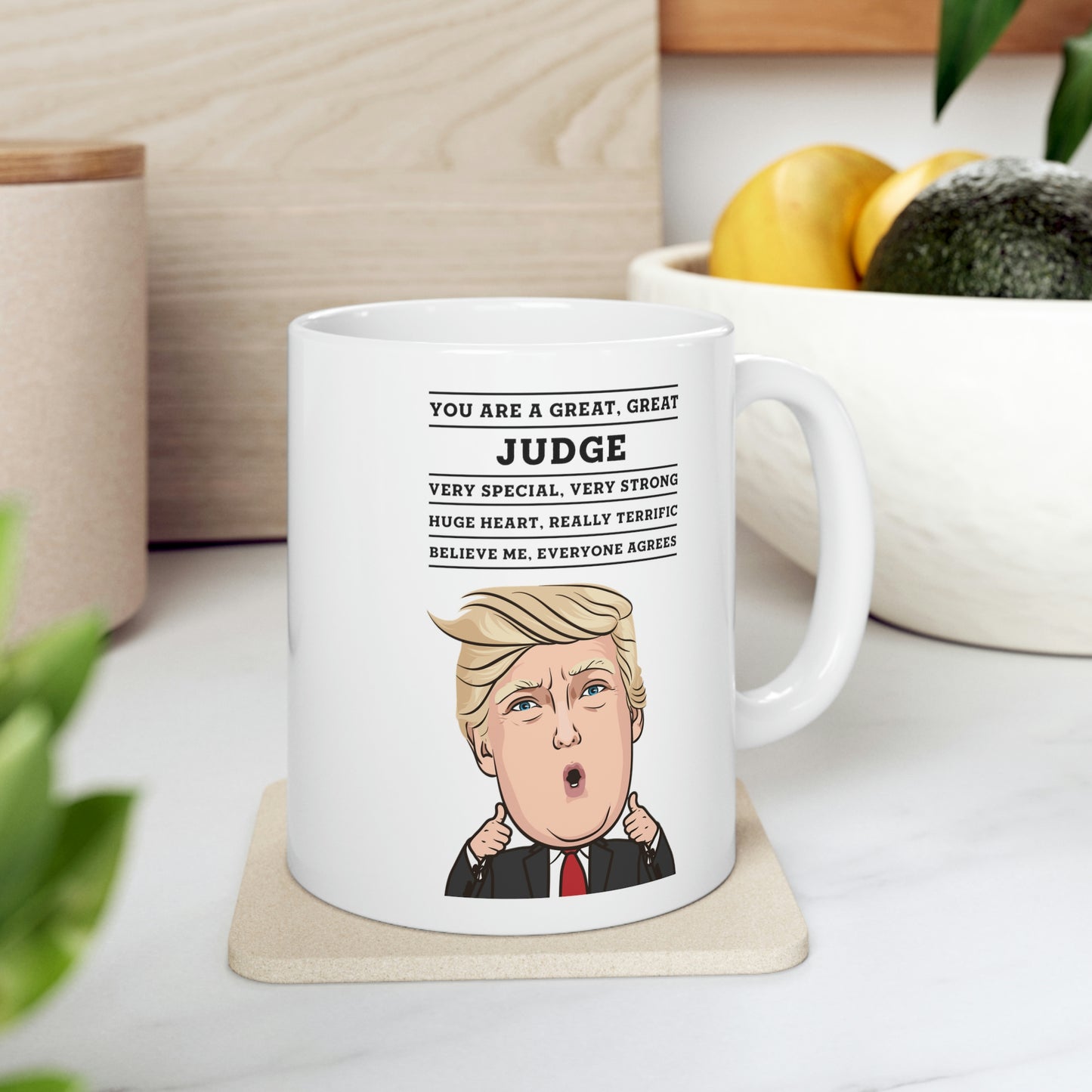Funny Judge Donald Trump Coffee Mug - President Novelty Christmas Gift Idea for Men Women