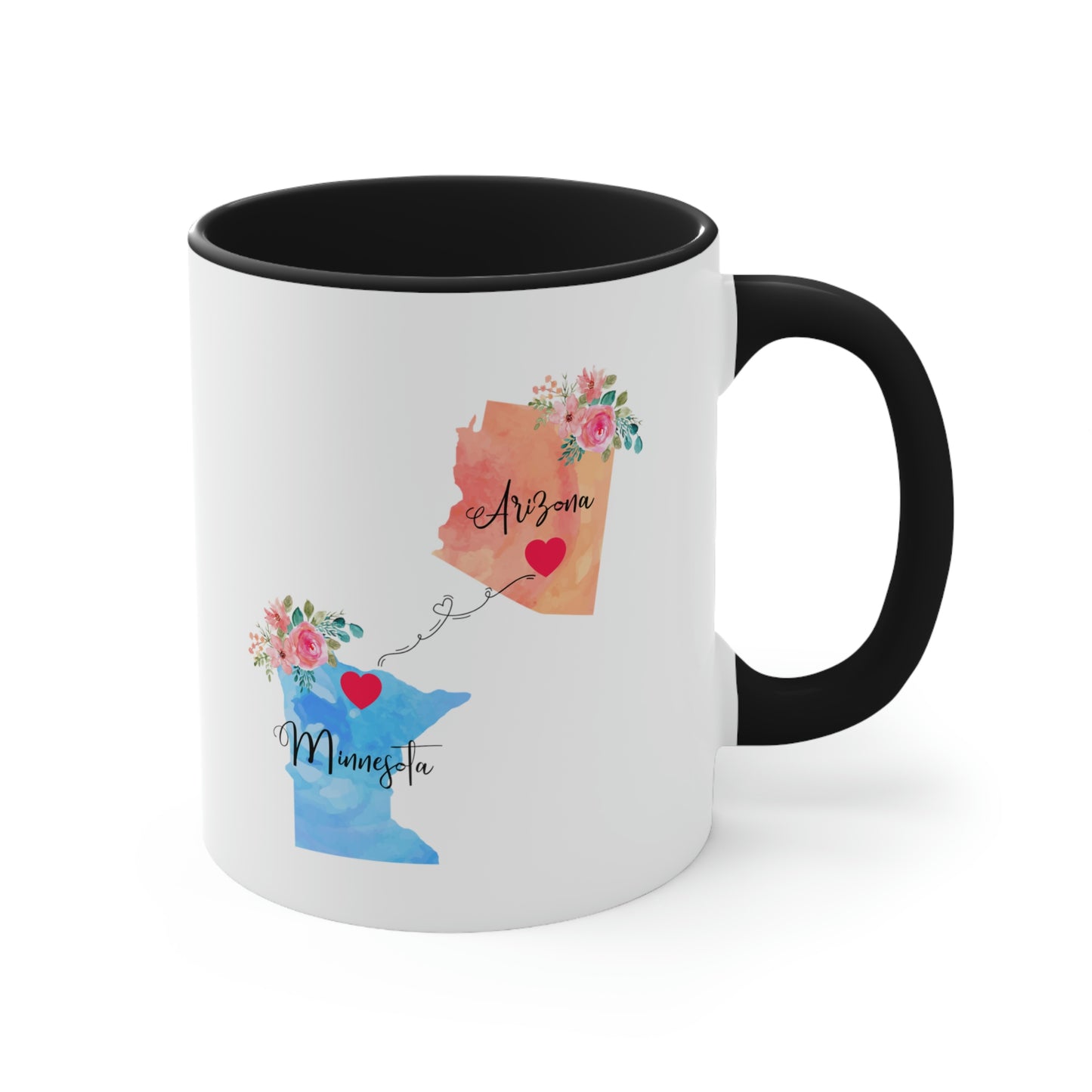 Arizona Minnesota Gifts | Long Distance State Coffee Mug | State to State | Away From Hometown Family | Moving Away Mug