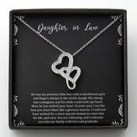 Load image into Gallery viewer, To My Daughter-in-law Gifts, You Are A Blessing, Double Heart Necklace For Women, Birthday Present Idea From Mother-in-law
