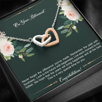Load image into Gallery viewer, Retirement Gifts, Special Time, Happy Retirement Interlocking Heart Necklace For Women, Retirement Party Favor From Friends Coworkers
