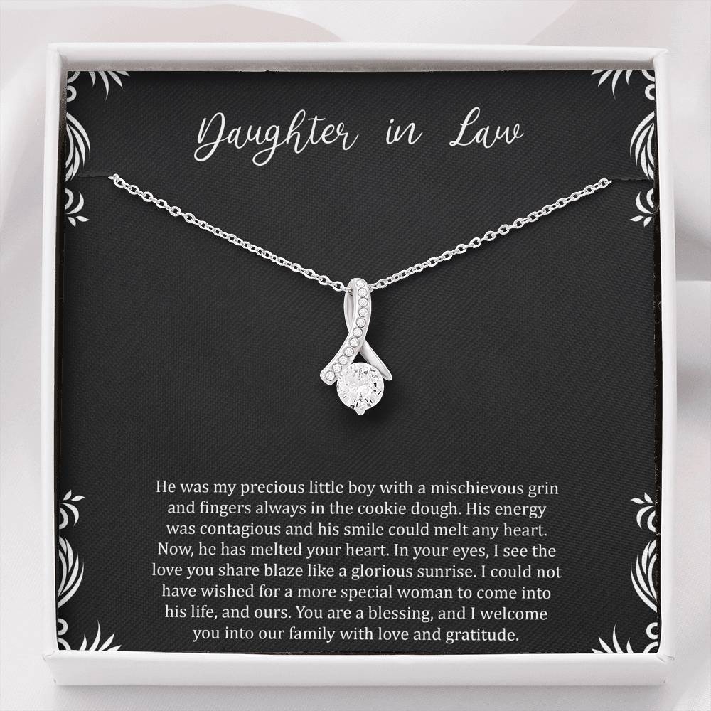To My Daughter-in-law Gifts, You Are A Blessing, Alluring Beauty Necklace For Women, Birthday Present Idea From Mother-in-law