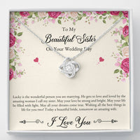 Load image into Gallery viewer, Bride Gifts, I Love You, Love Knot Necklace For Women, Wedding Day Thank You Ideas From Sister

