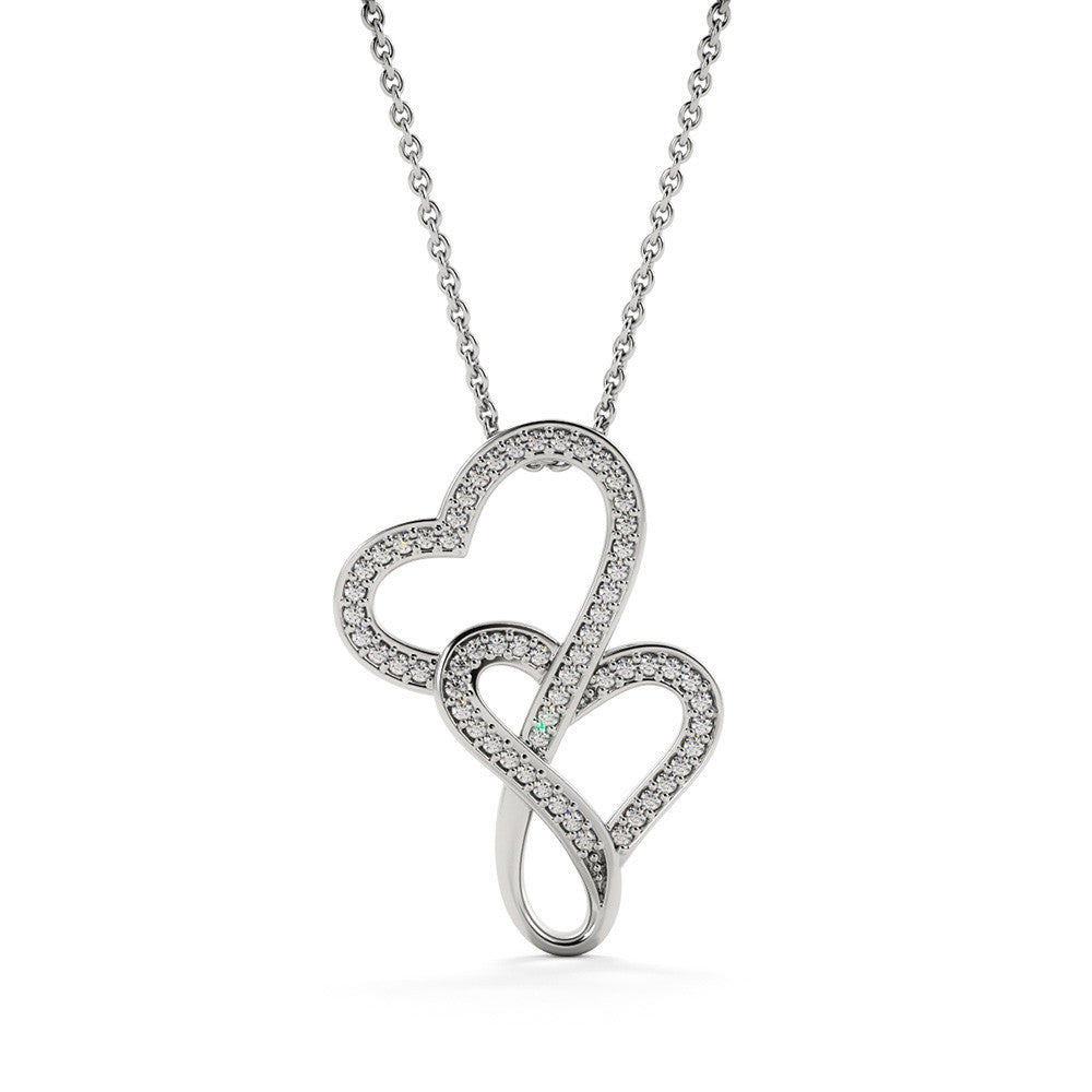 To My Aunt Gifts, Has Ears That Really Listen, Double Heart Necklace For Women, Aunt Birthday Present From Niece Nephew