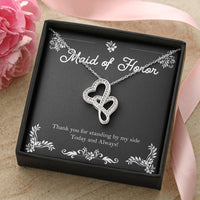 Load image into Gallery viewer, To My Maid Of Honor Gifts, Thank You For Standing By My Side, Double Heart Necklace For Women, Wedding Day Thank You Ideas From Bride

