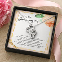 Load image into Gallery viewer, To My Granddaughter Gifts, You Are One Of My Greatest Joys, Double Heart Necklace For Women, Birthday Present Idea From Grandma Grandpa
