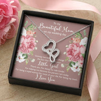 Load image into Gallery viewer, To My Mom Gifts, Thank You, Double Heart Necklace For Women, Wedding Day Thank You Ideas From Daughter
