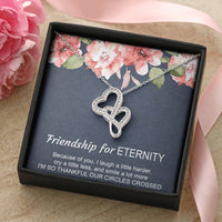 Load image into Gallery viewer, To My Best Friend Gifts, Friendship For Eternity, Double Heart Necklace For Women, Birthday Present Idea From Bestie
