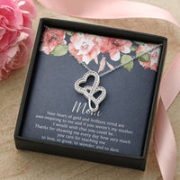 Load image into Gallery viewer, To My Mom Gifts, Your Heart of Gold, Double Heart Necklace For Women, Birthday Mothers Day Present From Son Daughter
