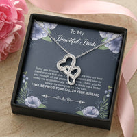 Load image into Gallery viewer, To My Bride Gifts, Today You Become My Wife, Double Heart Necklace For Women, Wedding Day Thank You Ideas From Groom
