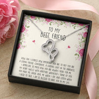 Load image into Gallery viewer, To My Best Friend Gifts, I Am So Blessed, Double Heart Necklace For Women, Birthday Present Idea From Bestie
