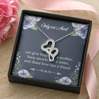 Load image into Gallery viewer, To My Aunt Gifts, Only An Aunt Can Give Hugs Like A Mother, Double Heart Necklace For Women, Aunt Birthday Present From Niece Nephew
