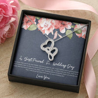 Load image into Gallery viewer, Bride Gifts, I&#39;m So Happy You Found A Partner, Double Heart Necklace For Women, Wedding Day Thank You Ideas From Best Friend
