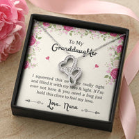 Load image into Gallery viewer, To My Granddaughter Gifts, Filled With My Love and Light, Double Heart Necklace For Women, Birthday Present Idea From Nana
