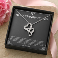 Load image into Gallery viewer, To My Granddaughter Gifts, I Think About You, Double Heart Necklace For Women, Birthday Present Idea From Grandpa
