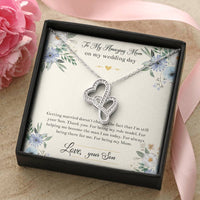 Load image into Gallery viewer, Mom Of The Groom Gifts, I&#39;m Still Your Son, Double Heart Necklace For Women, Wedding Day Thank You Ideas From Groom
