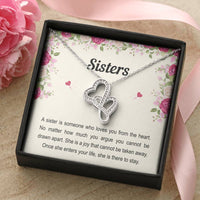 Load image into Gallery viewer, To My Sister Gifts, Someone Who Loves You From The Heart, Double Heart Necklace For Women, Birthday Present Idea From Sister Brother
