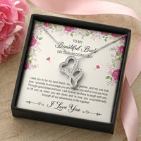 Load image into Gallery viewer, To My Bride Gifts, I Take You To Be My Best Friend , Double Heart Necklace For Women, Wedding Day Thank You Ideas From Groom
