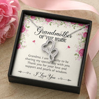 Load image into Gallery viewer, Grandmother of the Bride Gifts, I Am So Lucky, Double Heart Necklace For Women, Wedding Day Thank You Ideas From Bride

