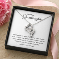 Load image into Gallery viewer, To My Granddaughter Gifts, Someday When The Pages Of My Life End, Double Heart Necklace For Women, Birthday Present Idea From Grandma Grandpa
