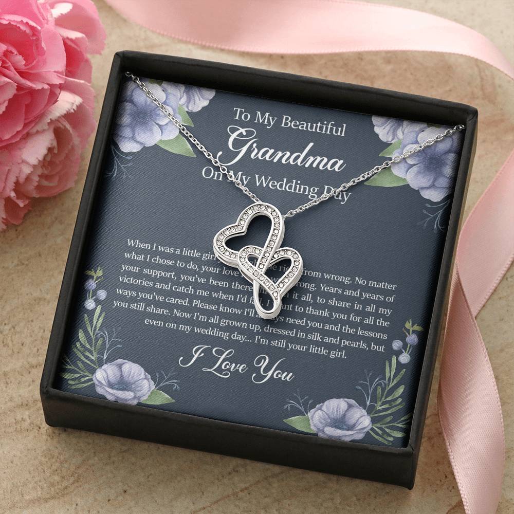 Grandmother of the Bride Gifts, When I Was A Little Girl, Double Heart Necklace For Women, Wedding Day Thank You Ideas From Bride