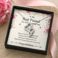 Load image into Gallery viewer, Bride Gifts, May Your Love Be Strong And Bright, Double Heart Necklace For Women, Wedding Day Thank You Ideas From Best Friend
