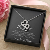 Load image into Gallery viewer, To My Aunt Gifts, Love That&#39;s Never Ending, Double Heart Necklace For Women, Birthday Present Idea From Niece
