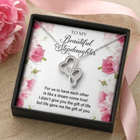 Load image into Gallery viewer, To My Stepdaughter Gifts, For Us To Have Each Other, Double Heart Necklace For Women, Birthday Present Idea From Stepmom Stepdad
