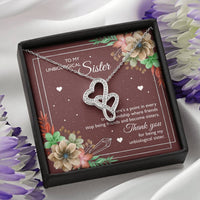 Load image into Gallery viewer, To My Unbiological Sister Gifts, Thank You, Double Heart Necklace For Women, Birthday Present Idea From Sister-in-law
