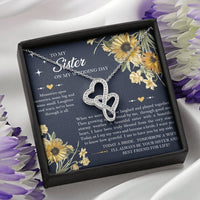 Load image into Gallery viewer, Sister of the Bride Gifts, I&#39;ll Always Be Your Sister, Double Heart Necklace For Women, Wedding Day Thank You Ideas From Bride
