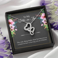 Load image into Gallery viewer, To My Sister-in-Law Gifts, The Only Thing Better, Double Heart Necklace For Women, Wedding Day Thank You Ideas From Bride

